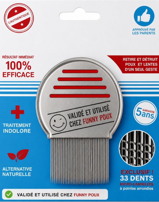 Peigne anti-poux pro essentiel — Inox dents fines